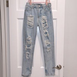 Ripped light wash jeans